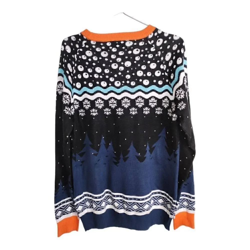 FUN Winter Sweater Unisex M, L Whales Snow‎ Roasting Crew Neck Acrylic Snow